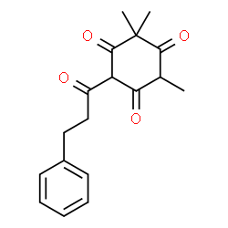 ChemSpider 2D Image | 2,2,4-Trimethyl-6-(3-phenylpropanoyl)-1,3,5-cyclohexanetrione | C18H20O4