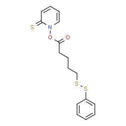 ChemSpider 2D Image | 1-{[5-(Phenyldisulfanyl)pentanoyl]oxy}-2(1H)-pyridinethione | C16H17NO2S3