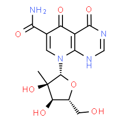 ChemSpider 2D Image | 8-(2-C-Methyl-beta-D-ribofuranosyl)-4,5-dioxo-1,4,5,8-tetrahydropyrido[2,3-d]pyrimidine-6-carboxamide | C14H16N4O7