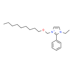 ChemSpider 2D Image | 1-Ethyl-3-[(nonyloxy)methyl]-2-phenyl-1H-imidazol-3-ium | C21H33N2O