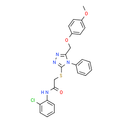 ChemSpider 2D Image | N-(2-Chlorophenyl)-2-({5-[(4-methoxyphenoxy)methyl]-4-phenyl-4H-1,2,4-triazol-3-yl}sulfanyl)acetamide | C24H21ClN4O3S