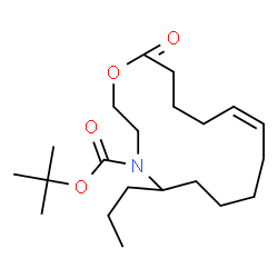 ChemSpider 2D Image | 2-Methyl-2-propanyl (10Z)-15-oxo-5-propyl-1-oxa-4-azacyclopentadec-10-ene-4-carboxylate | C21H37NO4