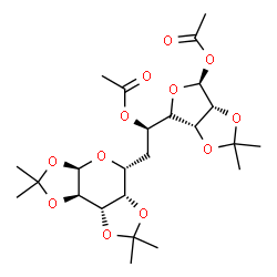 ChemSpider 2D Image | (1R)-1-[(3aR,6S,6aR)-6-Acetoxy-2,2-dimethyltetrahydrofuro[3,4-d][1,3]dioxol-4-yl]-2-[(3aR,5R,5aS,8aS,8bR)-2,2,7,7-tetramethyltetrahydro-3aH-bis[1,3]dioxolo[4,5-b:4',5'-d]pyran-5-yl]ethyl acetate (non-
preferred name) | C24H36O12