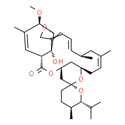 ChemSpider 2D Image | (1'R,2R,4'S,5S,6R,8'R,10'Z,13'R,14'E,20'R,21'R,24'S)-24'-Hydroxy-6-isopropyl-21'-methoxy-5,11',13',22'-tetramethyl-3,4,5,6-tetrahydro-2'H-spiro[pyran-2,6'-[3,7,19]trioxatetracyclo[15.6.1.1~4,8~.0~20,2
4~]pentacosa[10,14,16,22]tetraen]-2'-one | C34H50O7