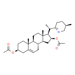 ChemSpider 2D Image | (3beta,16beta,17beta)-17-{(1S)-1-[(5R)-5-Methyl-3,4,5,6-tetrahydro-2-pyridinyl]ethyl}androst-5-ene-3,16-diyl diacetate | C31H47NO4