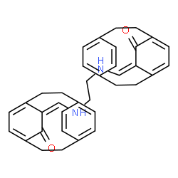 ChemSpider 2D Image | (6Z,6'Z)-6,6'-{1,2-Ethanediylbis[imino(Z)methylylidene]}bistricyclo[8.2.2.2~4,7~]hexadeca-1(12),4(16),7(15),10,13-pentaen-5-one | C36H36N2O2