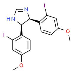 ChemSpider 2D Image | (4S,5R)-4,5-Bis(2-iodo-4-methoxyphenyl)-4,5-dihydro-1H-imidazole | C17H16I2N2O2
