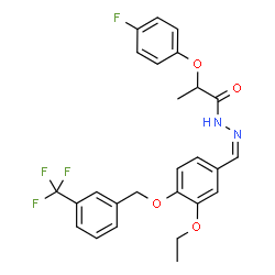 ChemSpider 2D Image | N'-[(Z)-(3-Ethoxy-4-{[3-(trifluoromethyl)benzyl]oxy}phenyl)methylene]-2-(4-fluorophenoxy)propanehydrazide | C26H24F4N2O4