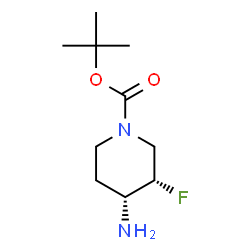 ChemSpider 2D Image | tert-butyl cis-4-amino-3-fluoropiperidine-1-carboxylate | C10H19FN2O2