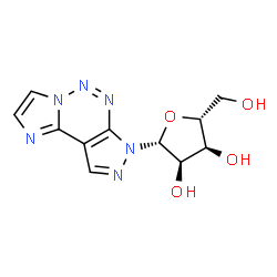 ChemSpider 2D Image | 7-(beta-D-Ribofuranosyl)-7H-imidazo[1,2-c]pyrazolo[4,3-e][1,2,3]triazine | C11H12N6O4