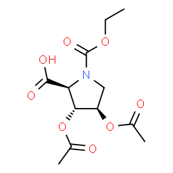 ChemSpider 2D Image | (3R,4R)-3,4-Diacetoxy-1-(ethoxycarbonyl)-L-proline | C12H17NO8