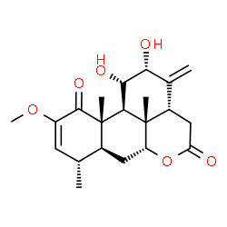 ChemSpider 2D Image | (11alpha,12alpha)-11,12-Dihydroxy-2-methoxypicrasa-2,13(21)-diene-1,16-dione | C21H28O6
