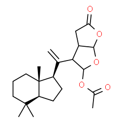 ChemSpider 2D Image | 5-Oxo-3-{1-[(1R,3aS,7aS)-4,4,7a-trimethyloctahydro-1H-inden-1-yl]vinyl}hexahydrofuro[2,3-b]furan-2-yl acetate | C22H32O5