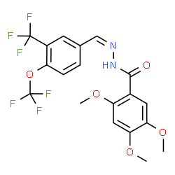 ChemSpider 2D Image | 2,4,5-Trimethoxy-N'-{(Z)-[4-(trifluoromethoxy)-3-(trifluoromethyl)phenyl]methylene}benzohydrazide | C19H16F6N2O5
