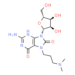 ChemSpider 2D Image | 7-[3-(Dimethylamino)propyl]-8-oxo-7,8-dihydroguanosine | C15H24N6O6
