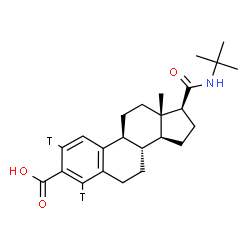 ChemSpider 2D Image | (17beta)-17-[(2-Methyl-2-propanyl)carbamoyl](2,4-~3~H_2_)estra-1,3,5(10)-triene-3-carboxylic acid | C24H31T2NO3