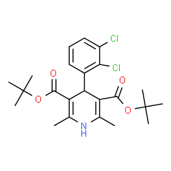 ChemSpider 2D Image | Bis(2-methyl-2-propanyl) 4-(2,3-dichlorophenyl)-2,6-dimethyl-1,4-dihydro-3,5-pyridinedicarboxylate | C23H29Cl2NO4