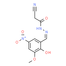 ChemSpider 2D Image | 2-Cyano-N'-[(Z)-(2-hydroxy-3-methoxy-5-nitrophenyl)methylene]acetohydrazide | C11H10N4O5
