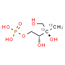 ChemSpider 2D Image | (2R,3S)-2,3,4-Trihydroxy-3-(~13~C)methyl(3-~13~C)butyl dihydrogen phosphate | C313C2H13O7P