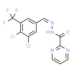 ChemSpider 2D Image | N'-{(Z)-[3,4-Dichloro-5-(trifluoromethyl)phenyl]methylene}-2-pyrimidinecarbohydrazide | C13H7Cl2F3N4O