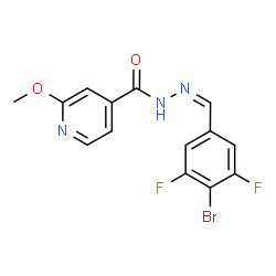 ChemSpider 2D Image | N'-[(Z)-(4-Bromo-3,5-difluorophenyl)methylene]-2-methoxyisonicotinohydrazide | C14H10BrF2N3O2
