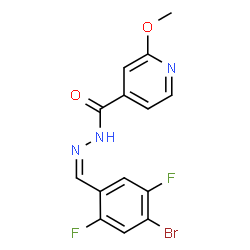 ChemSpider 2D Image | N'-[(Z)-(4-Bromo-2,5-difluorophenyl)methylene]-2-methoxyisonicotinohydrazide | C14H10BrF2N3O2