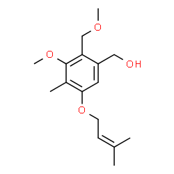 ChemSpider 2D Image | {3-Methoxy-2-(methoxymethyl)-4-methyl-5-[(3-methyl-2-buten-1-yl)oxy]phenyl}methanol | C16H24O4