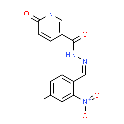 ChemSpider 2D Image | N'-[(Z)-(4-Fluoro-2-nitrophenyl)methylene]-6-oxo-1,6-dihydro-3-pyridinecarbohydrazide | C13H9FN4O4