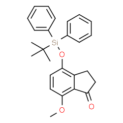 ChemSpider 2D Image | 7-Methoxy-4-{[(2-methyl-2-propanyl)(diphenyl)silyl]oxy}-1-indanone | C26H28O3Si