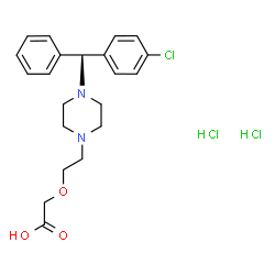 ChemSpider 2D Image | (2-{4-[(S)-(4-Chlorophenyl)(phenyl)methyl]-1-piperazinyl}ethoxy)acetic acid dihydrochloride | C21H27Cl3N2O3