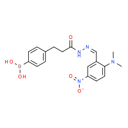 ChemSpider 2D Image | [4-(3-{(2Z)-2-[2-(Dimethylamino)-5-nitrobenzylidene]hydrazino}-3-oxopropyl)phenyl]boronic acid | C18H21BN4O5