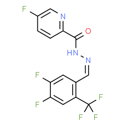 ChemSpider 2D Image | N'-{(Z)-[4,5-Difluoro-2-(trifluoromethyl)phenyl]methylene}-5-fluoro-2-pyridinecarbohydrazide | C14H7F6N3O