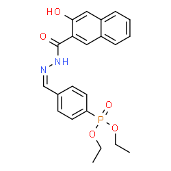 ChemSpider 2D Image | Diethyl (4-{(Z)-[(3-hydroxy-2-naphthoyl)hydrazono]methyl}phenyl)phosphonate | C22H23N2O5P
