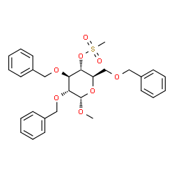 ChemSpider 2D Image | Methyl 2,3,6-tri-O-benzyl-4-O-(methylsulfonyl)-alpha-D-glucopyranoside | C29H34O8S