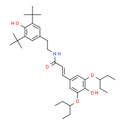 ChemSpider 2D Image | (2E)-N-[2-(3,5-di-tert-butyl-4-hydroxyphenyl)ethyl]-3-[4-hydroxy-3,5-bis(pentan-3-yloxy)phenyl]prop-2-enamide | C35H53NO5