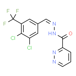 ChemSpider 2D Image | N'-{(Z)-[3,4-Dichloro-5-(trifluoromethyl)phenyl]methylene}-3-pyridazinecarbohydrazide | C13H7Cl2F3N4O