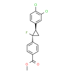 ChemSpider 2D Image | Methyl 4-[(1R,2R)-2-(3,4-dichlorophenyl)-1-fluorocyclopropyl]benzoate | C17H13Cl2FO2