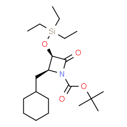 ChemSpider 2D Image | 2-Methyl-2-propanyl (2S,3R)-2-(cyclohexylmethyl)-4-oxo-3-[(triethylsilyl)oxy]-1-azetidinecarboxylate | C21H39NO4Si