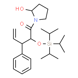 ChemSpider 2D Image | 1-(2-Hydroxy-1-pyrrolidinyl)-3-phenyl-2-[(triisopropylsilyl)oxy]-4-penten-1-one | C24H39NO3Si