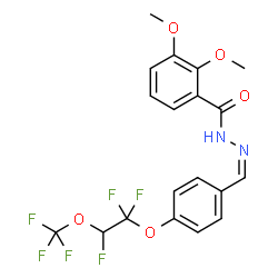 ChemSpider 2D Image | 2,3-Dimethoxy-N'-[(Z)-{4-[1,1,2-trifluoro-2-(trifluoromethoxy)ethoxy]phenyl}methylene]benzohydrazide | C19H16F6N2O5