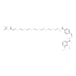 ChemSpider 2D Image | 2-Methyl-2-propanyl 1-(4-{(Z)-[(2,3-dimethoxybenzoyl)hydrazono]methyl}phenyl)-1-oxo-5,8,11,14,17,20-hexaoxa-2-azatricosan-23-oate | C36H53N3O12