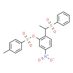 ChemSpider 2D Image | 5-Nitro-2-[1-(phenylsulfonyl)ethyl]phenyl 4-methylbenzenesulfonate | C21H19NO7S2
