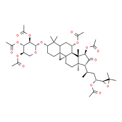 ChemSpider 2D Image | (3beta,5xi,7beta,9beta,15alpha,23R,24S)-16-Oxo-3-[(2,3,4-tri-O-acetyl-beta-D-xylopyranosyl)oxy]-24,25-epoxy-9,19-cyclolanostane-7,15,23-triyl triacetate | C47H68O16