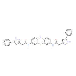 ChemSpider 2D Image | N,N'-10H-Phenothiazine-3,7-diylbis[2-(5-phenyl-4,5-dihydro-1H-pyrazol-3-yl)acetamide] | C34H31N7O2S