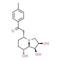 ChemSpider 2D Image | 1-(4-Methylphenyl)-2-[(1S,2R,5R,8R,8aR)-1,2,8-trihydroxyoctahydro-5-indolizinyl]ethanone | C17H23NO4