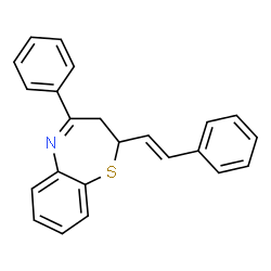 ChemSpider 2D Image | 4-Phenyl-2-[(E)-2-phenylvinyl]-2,3-dihydro-1,5-benzothiazepine | C23H19NS