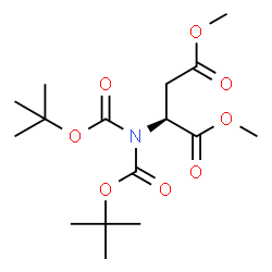 ChemSpider 2D Image | Dimethyl N,N-bis{[(2-methyl-2-propanyl)oxy]carbonyl}-L-aspartate | C16H27NO8