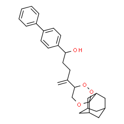 ChemSpider 2D Image | 1-(4-Biphenylyl)-4-(spiro[tricyclo[3.3.1.1~3,7~]decane-2,3'-[1,2,4]trioxan]-6'-yl)-4-penten-1-ol | C29H34O4