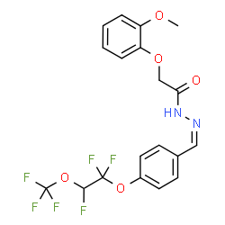 ChemSpider 2D Image | 2-(2-Methoxyphenoxy)-N'-[(Z)-{4-[1,1,2-trifluoro-2-(trifluoromethoxy)ethoxy]phenyl}methylene]acetohydrazide | C19H16F6N2O5