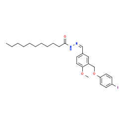 ChemSpider 2D Image | N'-[(Z)-{3-[(4-Iodophenoxy)methyl]-4-methoxyphenyl}methylene]undecanehydrazide | C26H35IN2O3